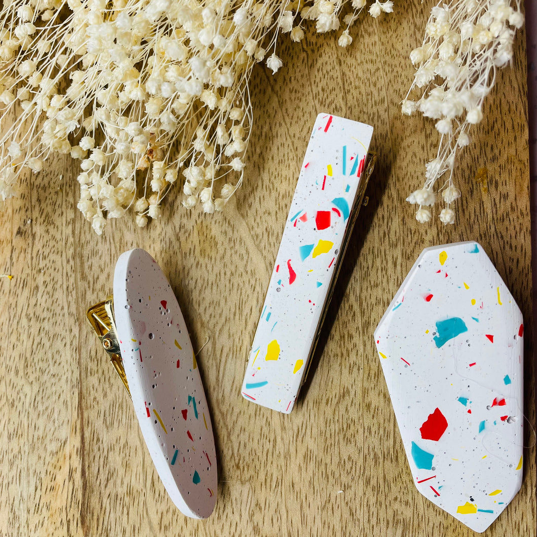 Summer Confetti Terrazzo hair clip